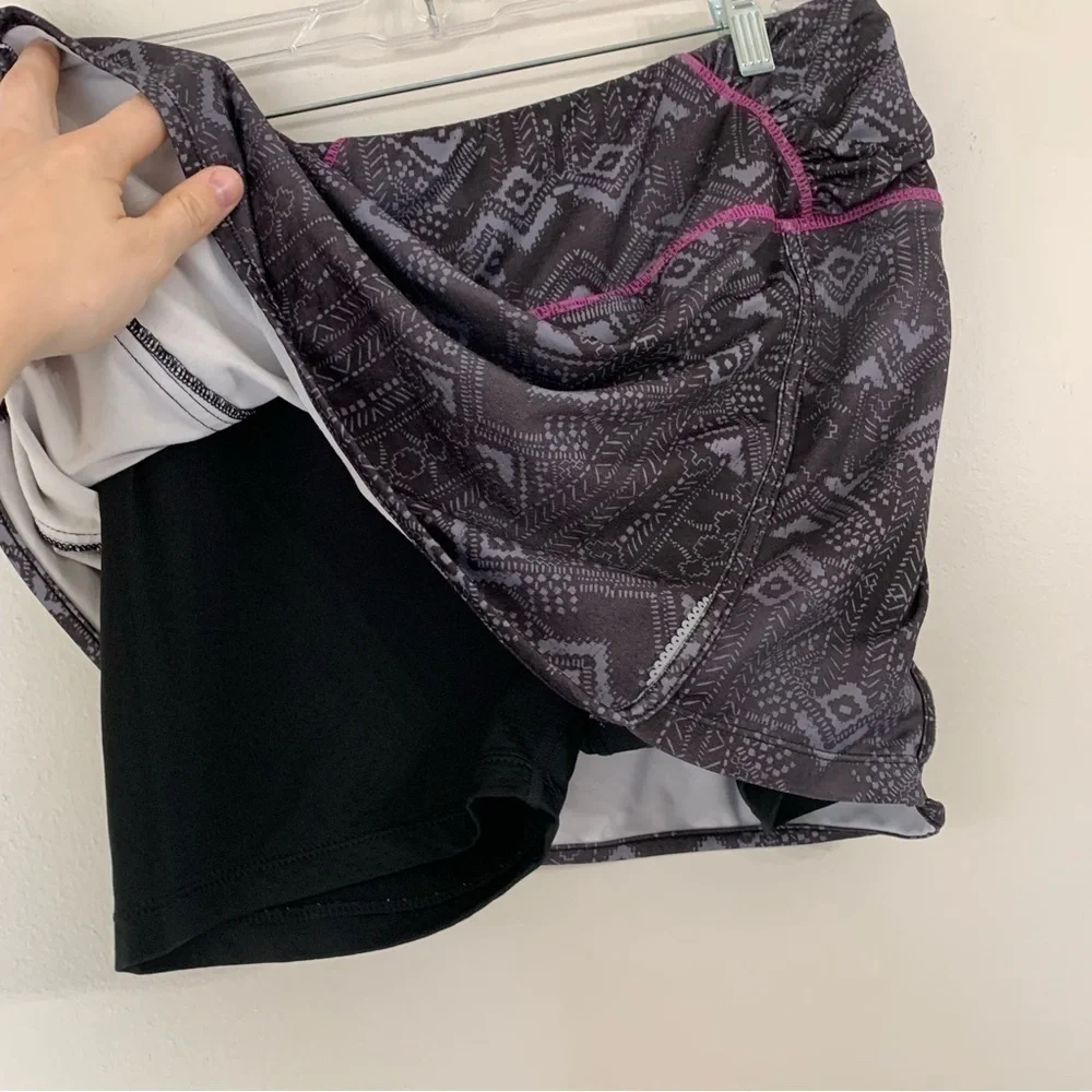 Athleta Printer Sprint Athletic Skort Black active Skirt Size Large